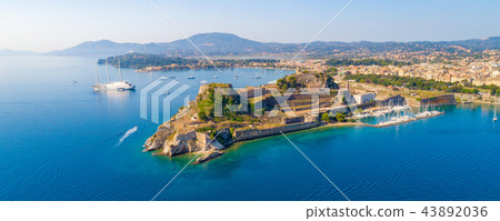 Hellenic temple and old castle at Corfu, Greece 43892036