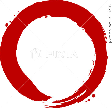 Round circle red brush letter - Stock Illustration [43892162] - PIXTA