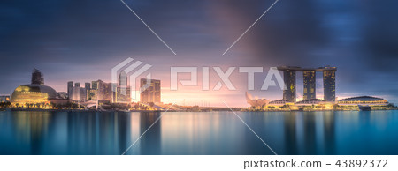 Business district and Marina bay in Singapore 43892372