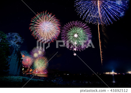 Mie Prefecture Kumano Grand Fireworks Festival Shishiiwa Comparative light synthesis 43892512