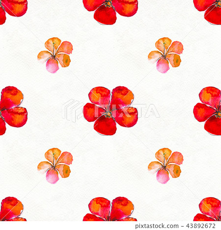 Seamless pattern With Tropical Flowers. Watercolor Background Seamless pattern With Tropical Flowers. Watercolor Background 43892672