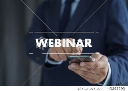 WEBINAR man hand on table Business, coffee, WEBINAR man hand on table Business, coffee, 43893293