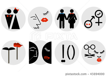 Hipster style toilet signs. 43894000