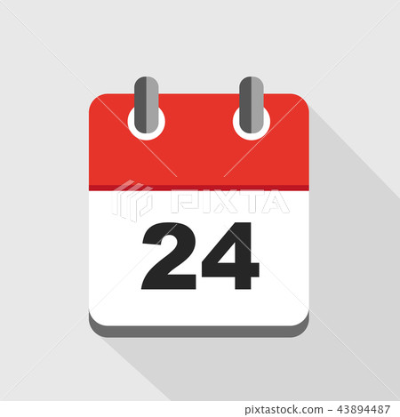 vector illustration of red calendar 24 icon vector illustration of red calendar 24 icon 43894487