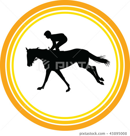jockey riding a horse 43895008