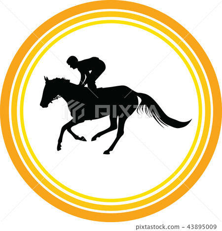 jockey riding a horse 43895009