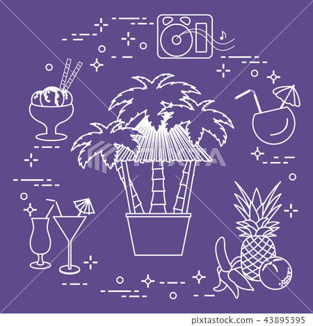 Bar on the beach, cocktails, ice cream, fruit Bar on the beach, cocktails, ice cream, fruit 43895395