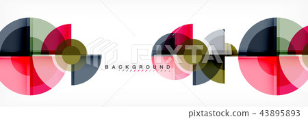 Abstract background - multicolored circles, trendy minimal geometric design 43895893