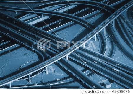 Highway road intersection in Downtown Burj Dubai Highway road intersection in Downtown Burj Dubai 43896076