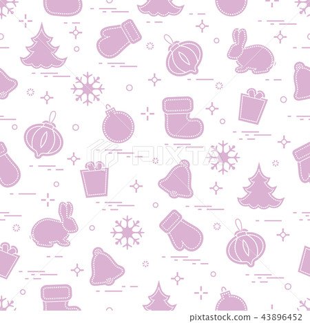 New Year and Christmas seamless pattern Winter New Year and Christmas seamless pattern Winter 43896452