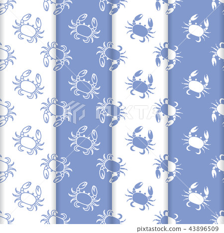 Set of 4 vector seamless pattern with crabs - Stock Illustration ...