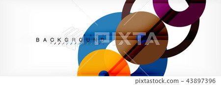 Colorful rings on grey background, modern geometric pattern design. Vector business or technology Colorful rings on grey background, modern geometric pattern design. Vector business or technology 43897396