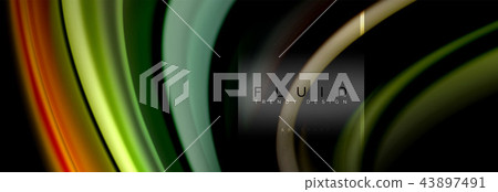 Fluid colors abstract background colorful poster, twisted liquid design on black, colorful marble or 43897491