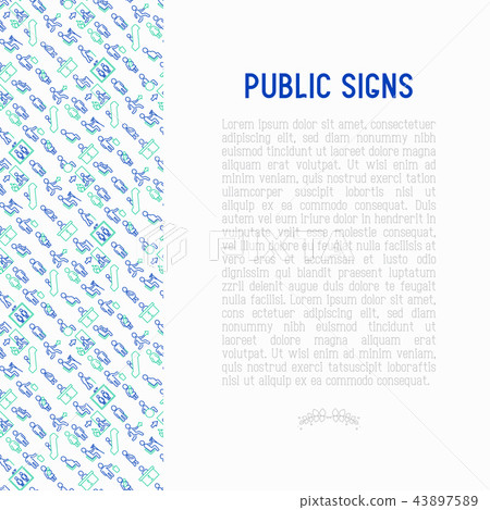 Public signs concept thin line icons 43897589