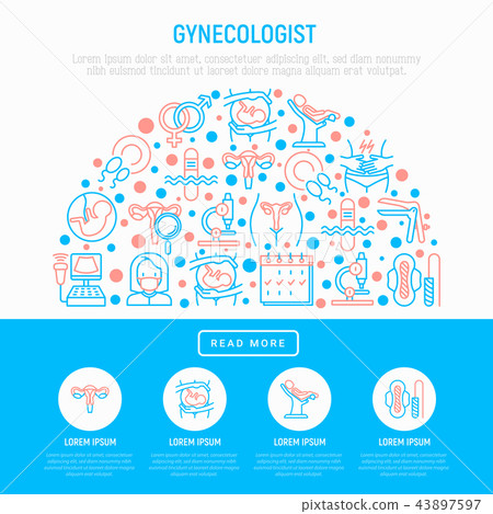 Gynecologist concept in half circle 43897597
