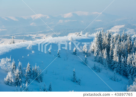 Winter mountain snowy landscape 43897765