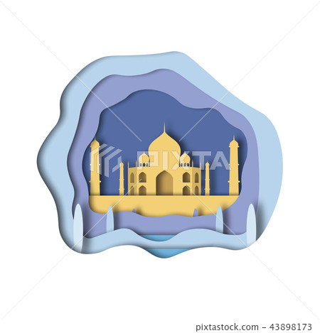 Taj Mahal Paper art style 43898173