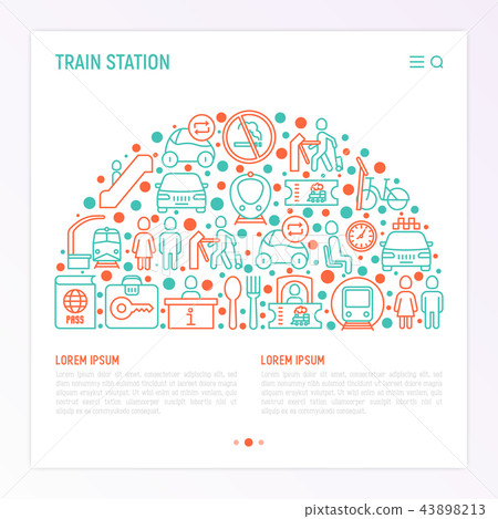 Train station concept in half circle 43898213