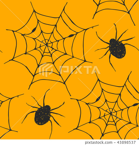 Spider web seamless pattern vector illustration. - Stock Illustration ...