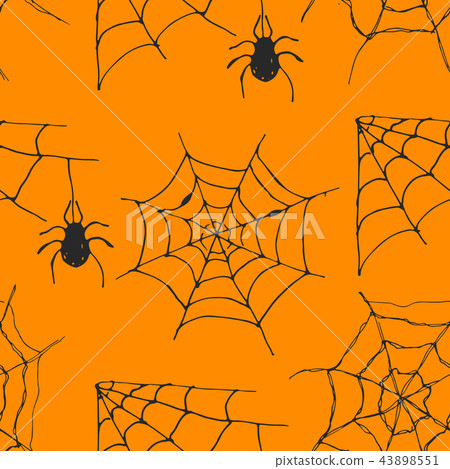 Spider web seamless pattern vector illustration. Spider web seamless pattern vector illustration. 43898551