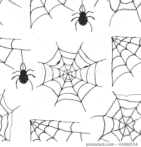 Spider web seamless pattern vector illustration. 43898554