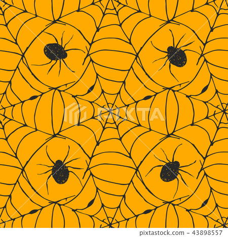 Spider web seamless pattern vector illustration. 43898557