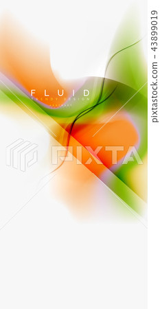 Color flowing wave, trendy liquid design template 43899019
