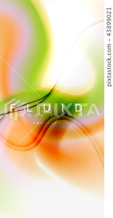 Color flowing wave, trendy liquid design template Color flowing wave, trendy liquid design template 43899021