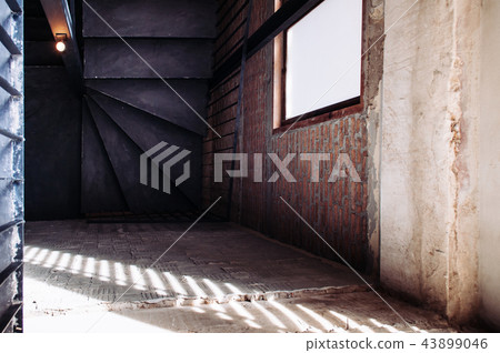 Industrial loft old staircase with concrete floor 43899046