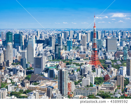 東京藍天和都市風景 43899592