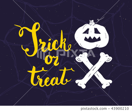 Halloween greeting card design vector illustration 43900210
