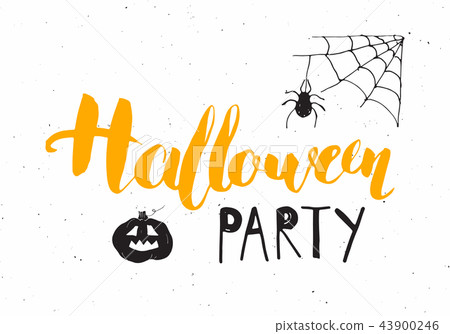 Halloween greeting card design vector illustration Halloween greeting card design vector illustration 43900246