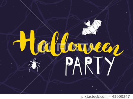 Halloween greeting card design vector illustration Halloween greeting card design vector illustration 43900247