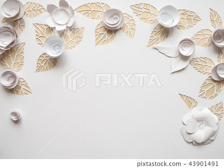 Hello, spring White paper flowers 43901491