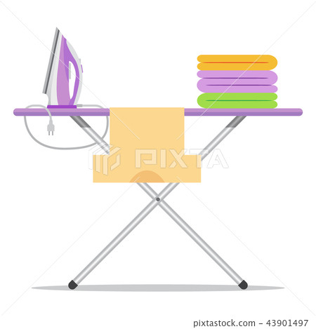 Flat Icon Ironing Board Isolated On White Stock Illustration