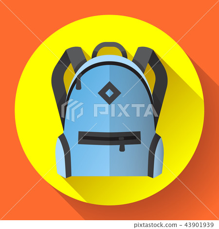Icon of bright blue school or travel backpack Icon of bright blue school or travel backpack 43901939