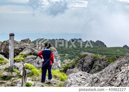 Children watching from the top of the mountain Children watching from the top of the mountain 43902227
