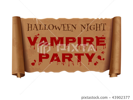 Halloween night. Vampire party. Text on scroll 43902377