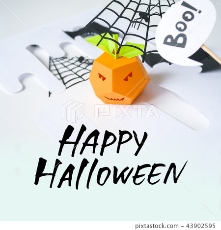 Happy Halloween. Halloween decor made of paper Happy Halloween. Halloween decor made of paper 43902595