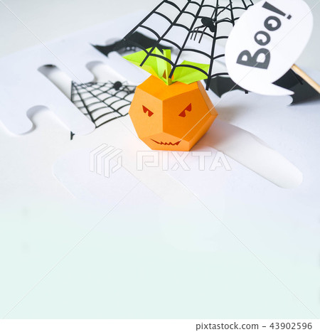 Happy Halloween. Halloween decor made of paper Happy Halloween. Halloween decor made of paper 43902596