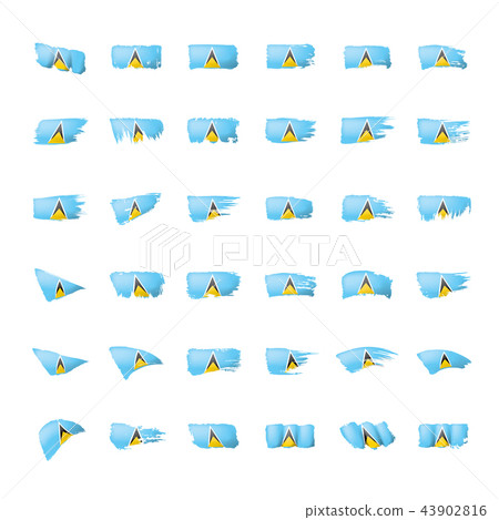 Saint Lucia flag, vector illustration on a white background. Saint Lucia flag, vector illustration on a white background. 43902816