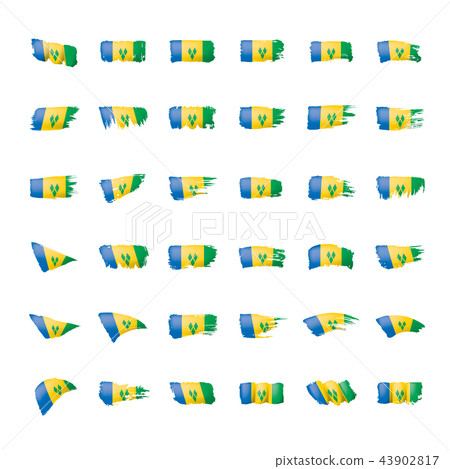 Saint Vincent and the Grenadines flag, vector illustration on a white background. Saint Vincent and the Grenadines flag, vector illustration on a white background. 43902817
