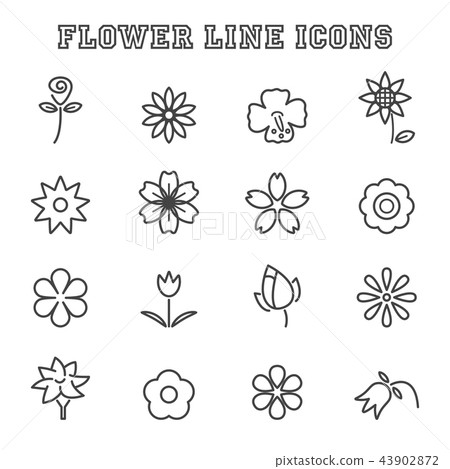 flower line icons - Stock Illustration [43902872] - PIXTA