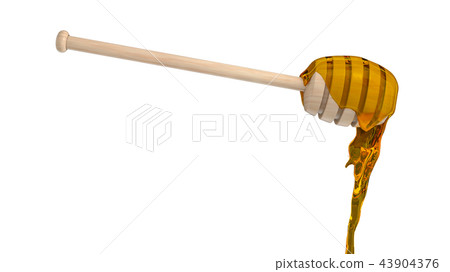 Honey dripper isolated 3D render Honey dripper isolated 3D render 43904376