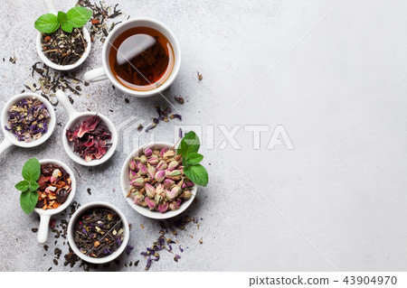 Various tea. Black, green and red tea 43904970