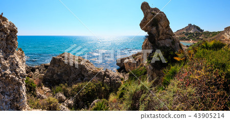 Sea beach near Rocca di San Nicola, Sicily, Italy Sea beach near Rocca di San Nicola, Sicily, Italy 43905214