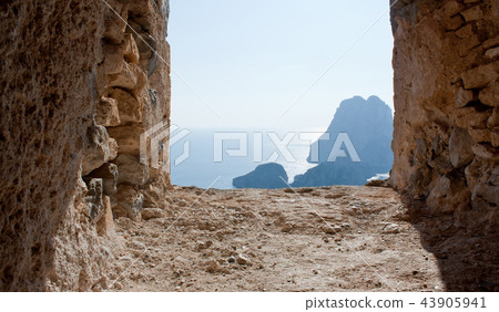 Es Vedra trough the window of tower, Ibiza 43905941