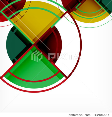 Creative circles geometric abstract background with 3d effect Creative circles geometric abstract background with 3d effect 43906883