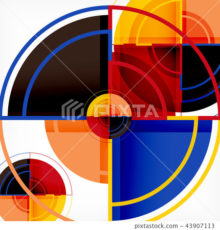 Creative circles geometric abstract background with 3d effect Creative circles geometric abstract background with 3d effect 43907113