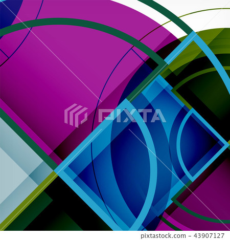 Creative circles geometric abstract background with 3d effect Creative circles geometric abstract background with 3d effect 43907127